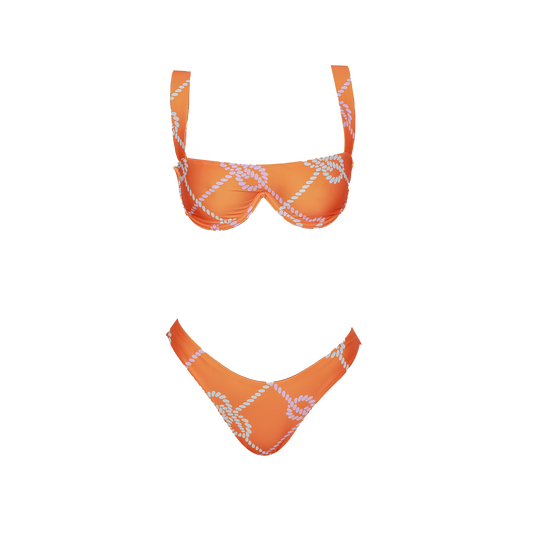 Orange Ropey Two Piece Swimwear